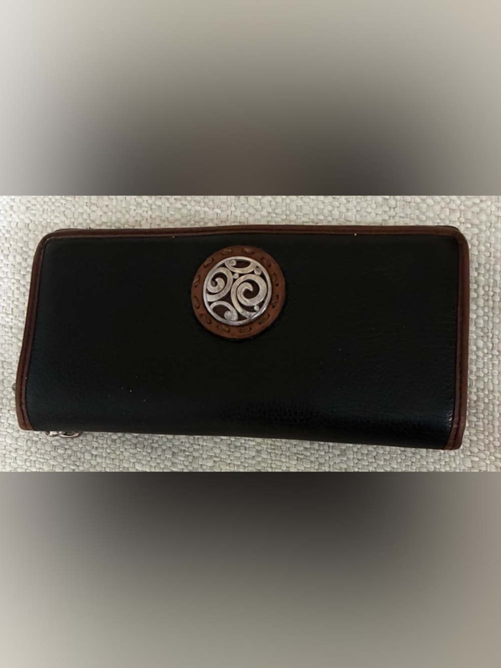 Brighton Vintage EuC Black & Brown Leather Continental Wallet - Picture 2 of 16